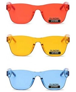 Round Oversized Sunglasses Transparent Eyeglasses - Red+orange+blue - CW18A2X990D $13.44