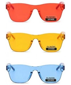 Round Oversized Sunglasses Transparent Eyeglasses - Red+orange+blue - CW18A2X990D $13.44