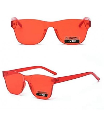 Round Oversized Sunglasses Transparent Eyeglasses - Red+orange+blue - CW18A2X990D $13.44