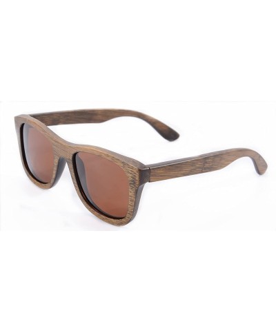 Wayfarer Genuine Handmade Wood Sunglasses Anti-glare Polarized Bamboo Layer UV400 Glasses-Z6016 - Bamboo Brown - CC12DZ515PH ...