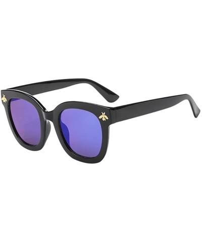Aviator Women Man Vintage Bees Sunglasses Retro Big Frame Eyewear Fashion - Multicolor C - CY18ECM8Y3T $19.11
