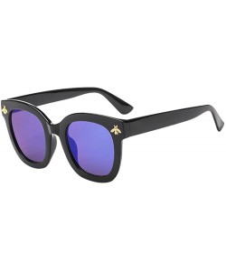 Aviator Women Man Vintage Bees Sunglasses Retro Big Frame Eyewear Fashion - Multicolor C - CY18ECM8Y3T $9.77