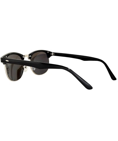 Cat Eye Aviator Brow Bar Flat Mirror Multicolor Lens Sunglasses Metal Frame - Mirror_silver_red - CC1820UKY64 $11.86