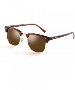 Sport Classic Half Frame Sunglasses Fashion Eyeglasses for Men Women Ladies - Brown Frame/Brown Lens - CK188T03WAL $18.55