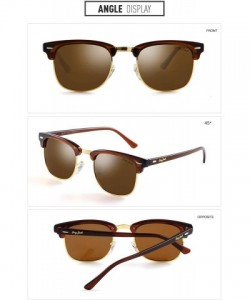 Sport Classic Half Frame Sunglasses Fashion Eyeglasses for Men Women Ladies - Brown Frame/Brown Lens - CK188T03WAL $18.55