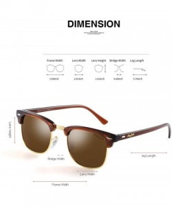 Sport Classic Half Frame Sunglasses Fashion Eyeglasses for Men Women Ladies - Brown Frame/Brown Lens - CK188T03WAL $18.55