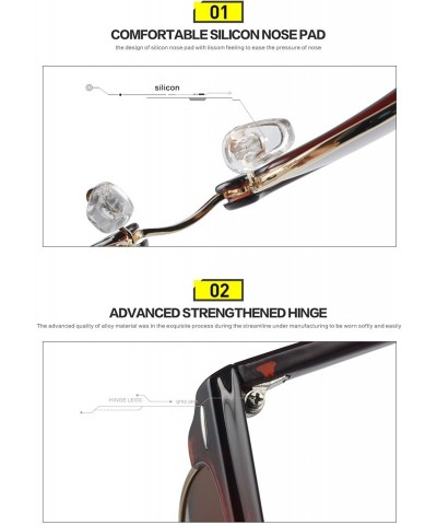 Sport Classic Half Frame Sunglasses Fashion Eyeglasses for Men Women Ladies - Brown Frame/Brown Lens - CK188T03WAL $35.20