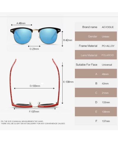 Round Polarized Sunglasses For Women And Men Semi Rimless Frame Retro Brand Sun Glasses AE0369 - Black&silver - CI12N4364NF $...