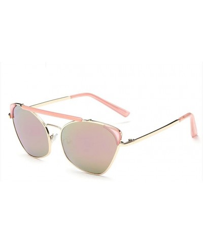 Rectangular New Arrive Cateye Sunglasses For Women Hollow Lens 56mm - Pink/Pink - CL12E0NTJ6P $16.09