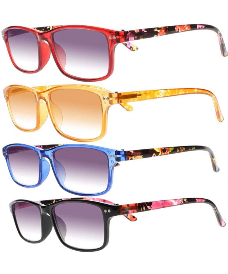 Rectangular Multi-Color Women Style Tinted Lens Rectangle - Protection Outdoor Reading Glasses - All - C318HT2IXKK $34.26