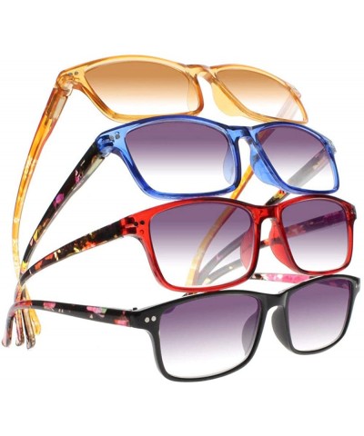 Rectangular Multi-Color Women Style Tinted Lens Rectangle - Protection Outdoor Reading Glasses - All - C318HT2IXKK $34.26