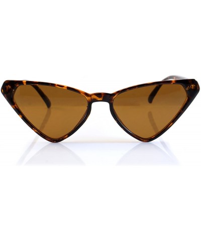 Cat Eye Color Tinted Smoke Lens Triangular Slim Foxy Cat-eye Sunglasses A150 - Tortoise/ Brown Sd - CJ18CLU9IHO $8.46