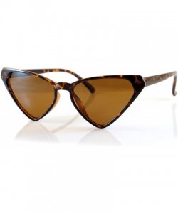 Cat Eye Color Tinted Smoke Lens Triangular Slim Foxy Cat-eye Sunglasses A150 - Tortoise/ Brown Sd - CJ18CLU9IHO $8.46