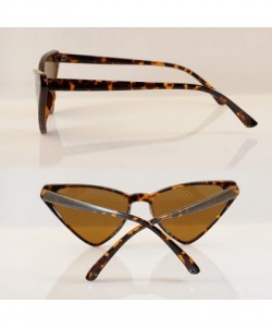 Cat Eye Color Tinted Smoke Lens Triangular Slim Foxy Cat-eye Sunglasses A150 - Tortoise/ Brown Sd - CJ18CLU9IHO $8.46