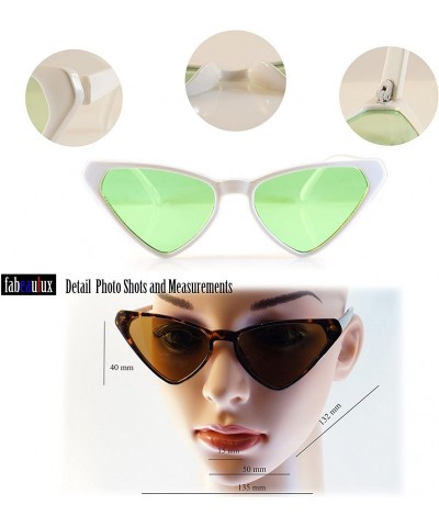 Cat Eye Color Tinted Smoke Lens Triangular Slim Foxy Cat-eye Sunglasses A150 - Tortoise/ Brown Sd - CJ18CLU9IHO $8.46