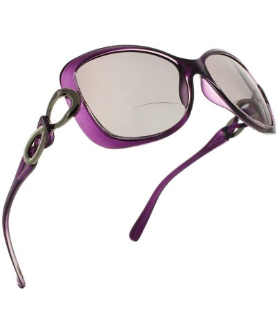 Butterfly Womens Bifocal Sunglasses Fashion Oversized - Purple - CH182WLZDXO $18.79