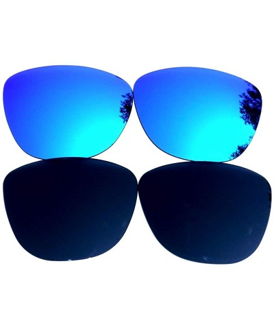 Oversized Replacement Lenses for Oakley Frogskins Black&Blue Color Polarized 2 Pairs-! - Black&blue - CL125VGB9RH $30.32