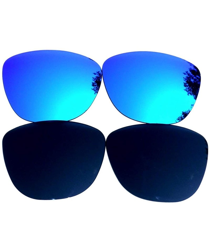 Oversized Replacement Lenses for Oakley Frogskins Black&Blue Color Polarized 2 Pairs-! - Black&blue - CL125VGB9RH $17.48