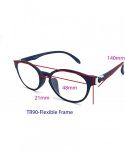 Oval TR90 Readers Flexie Reading Glasses schoolboy 2291RT - Matte Blue - CQ12FLD0Q01 $19.22