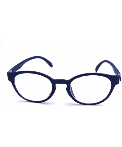 Oval TR90 Readers Flexie Reading Glasses schoolboy 2291RT - Matte Blue - CQ12FLD0Q01 $19.22