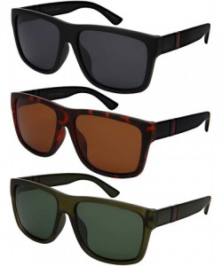 Rectangular Men Retro 80s Square Sunglasses w/Polarized Driving Lens 1419-P - CM18O7OI8XR $8.43