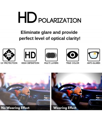 Rectangular Men Retro 80s Square Sunglasses w/Polarized Driving Lens 1419-P - CM18O7OI8XR $8.43