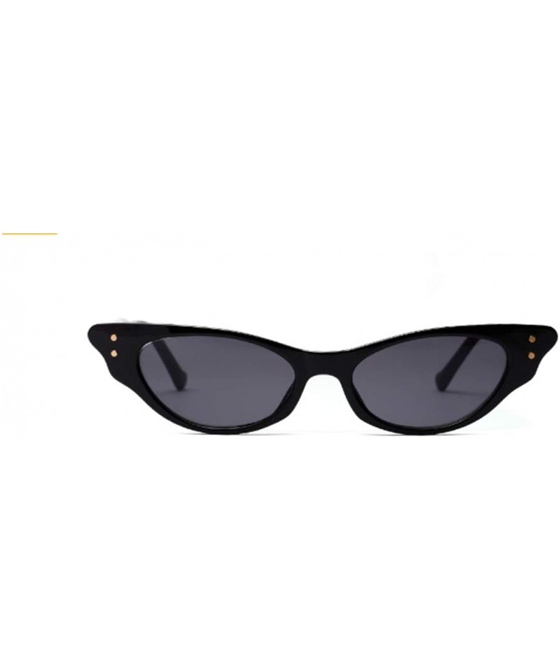 Cat Eye Unisex Vintage style Sunglasses Super Cat Eye Triangle Retro Womens Mens Cobain Jackie O Clout Mod Trendy - Black - C...