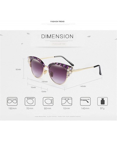 Square Transparent Lens Brand Designer Crystal Diamond Women Sunglasses Rhinestone - Leopard Frame - CT188WDYEKA $12.01