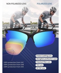 Oversized Polarized Sports Sunglasses Driving Glasses Shades for Men Women Unbreakable Frame for Golf Cycling Baseball - C219...