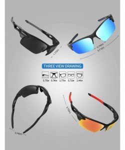 Oversized Polarized Sports Sunglasses Driving Glasses Shades for Men Women Unbreakable Frame for Golf Cycling Baseball - C219...