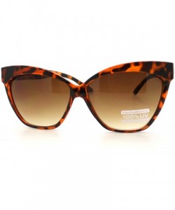 Square Womens Fashion Cat Eye Sunglasses Oversized Bold Stylish Shades - Tortoise - CQ11NP1TYBJ $12.68