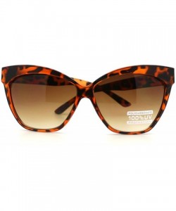 Square Womens Fashion Cat Eye Sunglasses Oversized Bold Stylish Shades - Tortoise - CQ11NP1TYBJ $12.68