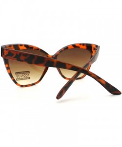 Square Womens Fashion Cat Eye Sunglasses Oversized Bold Stylish Shades - Tortoise - CQ11NP1TYBJ $12.68