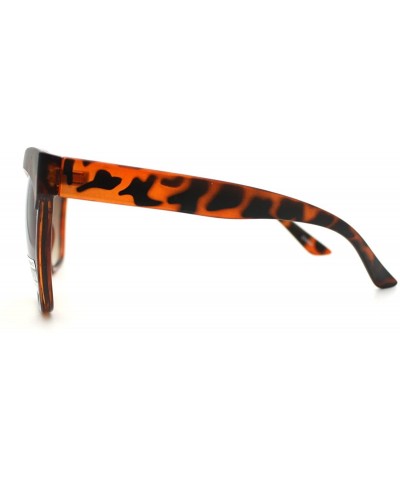 Square Womens Fashion Cat Eye Sunglasses Oversized Bold Stylish Shades - Tortoise - CQ11NP1TYBJ $12.68