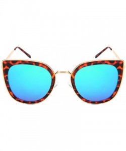 Square Square Cat Eye Sunnies w/Flat Color Mirrored Lens 3306-FLREV - Demi - CQ1822M4SX4 $10.85