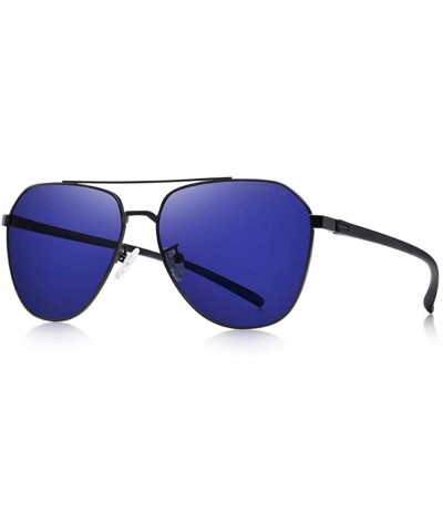 Oversized DESIGN Men Classic Pilot Sunglasses Aviation Frame HD Polarized C01 Black - C04 Blue - C818XGDST0H $31.31