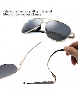 Rimless Men's Polarized Aviator Sunglasses - Classic Military Sunglasses for men - Gold Frame/Grey Lens - CD18IRE66AS $14.63