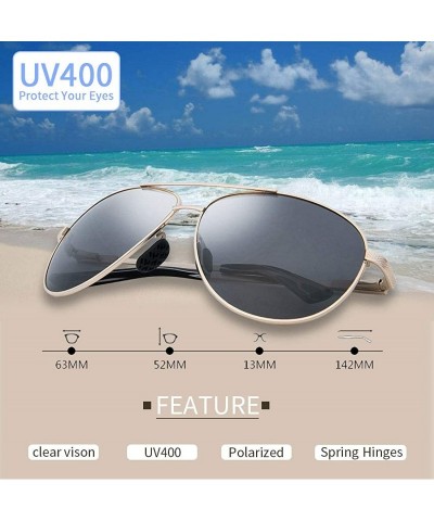 Rimless Men's Polarized Aviator Sunglasses - Classic Military Sunglasses for men - Gold Frame/Grey Lens - CD18IRE66AS $14.63