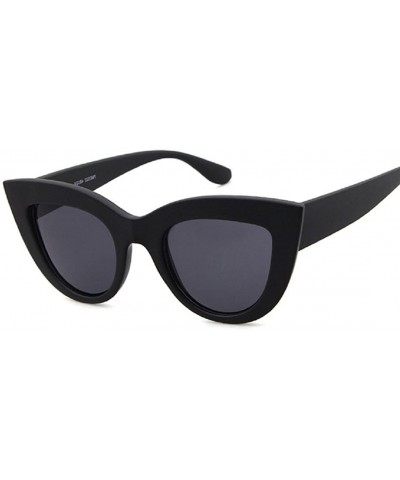 Semi-rimless Vintage Cateye Sunglasses for Women Plastic Frame Mirrored Lens - B - CY18DXC43QG $10.12