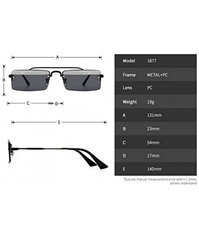 Rectangular Rectangle Rimless Sunglasses Women Trend Design Sun Glasses - C10 - CV18Y8E7WYK $20.88