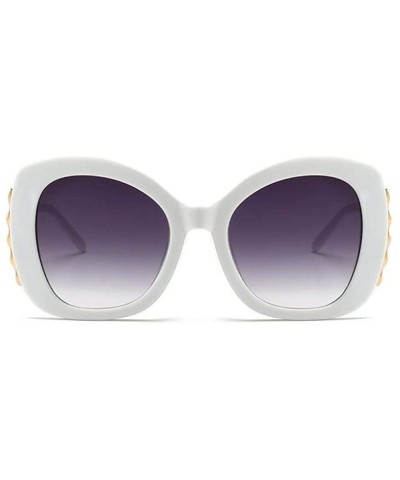 Butterfly Women Cateye Sunglasses Oversized Vintage Retro Bold Fashion Designer Shades - White - C818E7MLC32 $31.51
