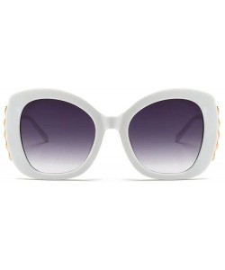 Butterfly Women Cateye Sunglasses Oversized Vintage Retro Bold Fashion Designer Shades - White - C818E7MLC32 $15.76