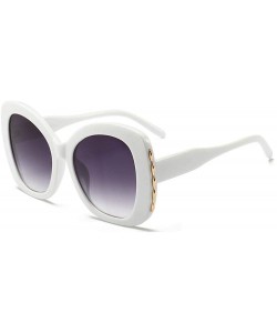 Butterfly Women Cateye Sunglasses Oversized Vintage Retro Bold Fashion Designer Shades - White - C818E7MLC32 $15.76