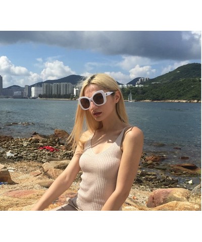 Butterfly Women Cateye Sunglasses Oversized Vintage Retro Bold Fashion Designer Shades - White - C818E7MLC32 $15.76