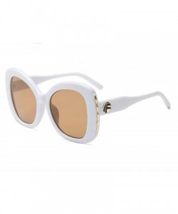 Butterfly Women Cateye Sunglasses Oversized Vintage Retro Bold Fashion Designer Shades - White - C818E7MLC32 $15.76