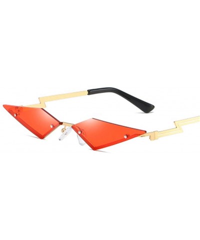 Cat Eye Rimless Cat Eye Diamond Shape Sunglasses for WomenUV400 Eyewear - Green - C21992OM3EG $6.33