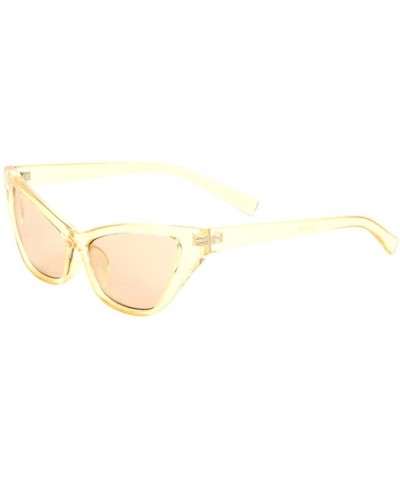 Cat Eye Retro Sharp Cat Eye Crystal Color Sunglasses - Yellow - CY197U727M6 $29.61