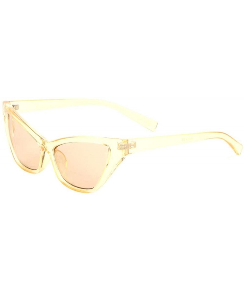 Cat Eye Retro Sharp Cat Eye Crystal Color Sunglasses - Yellow - CY197U727M6 $11.85