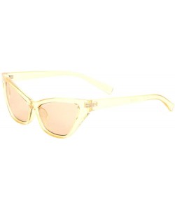 Cat Eye Retro Sharp Cat Eye Crystal Color Sunglasses - Yellow - CY197U727M6 $11.85