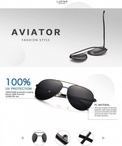 Square Men Aviator Sunglasses Polarized Women UV 400 Protection 60MM Fashion Style - Driving - All Black/Non-mirror - CZ18U8U...